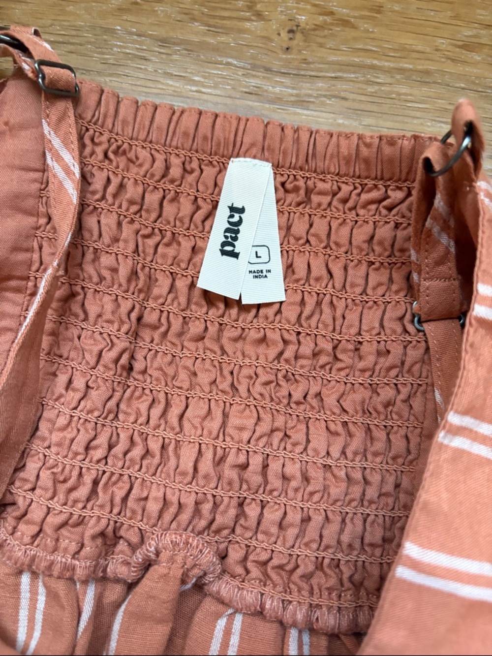 PACT | Linen Canopy Tank Dress Organic Cotton Fair Trade | Sz L Hermosa Stripe - Picture 4 of 7